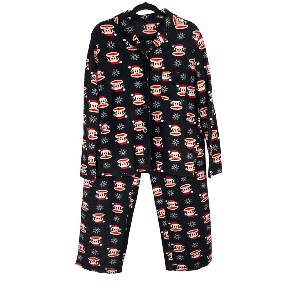 Paul Frank Y2K Christmas Pajama Set Size Small Black Loungewear Comfy Santa Hats